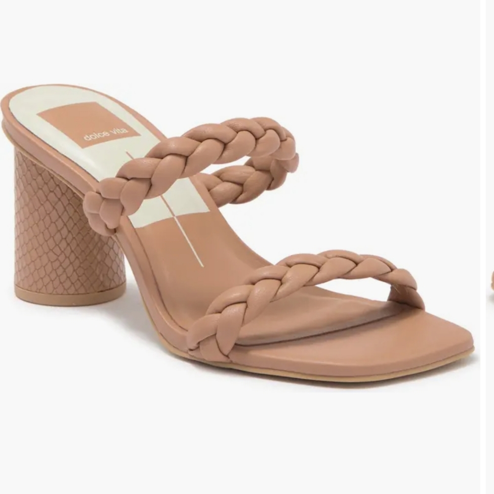 Dolce Vita braided heeled sandal in tan size 8.5